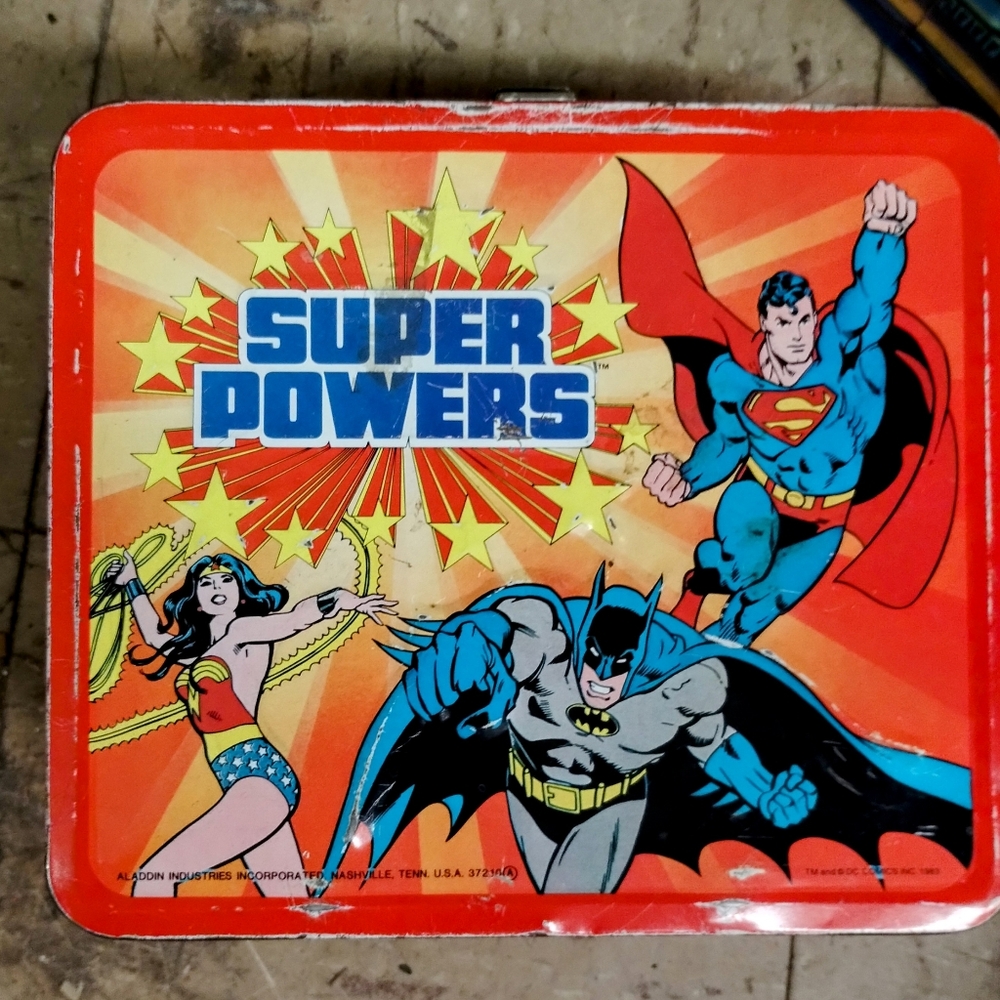 Superpowers metal lunchbox VINTAGE
